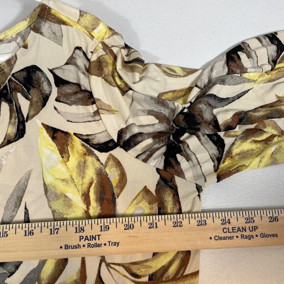 Susan Graver Blouse Womens Size XLP Floral Yellow‎ Performance Stretch - Picture 7 of 10